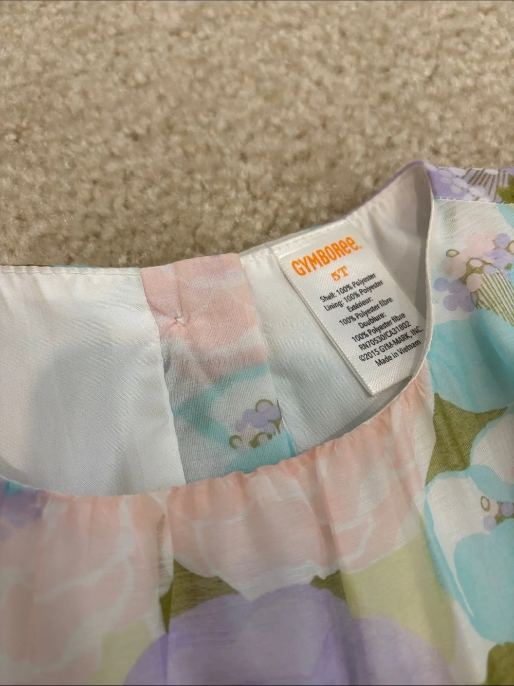 Gymboree Girls Pastel Floral Fit-and-Flare Dress 5T